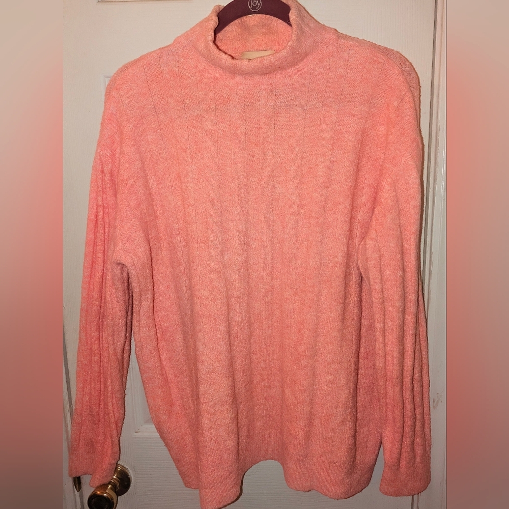 Ellie Tahari Light Pink Cozy Mock Neck Sweater - Picture 4 of 5